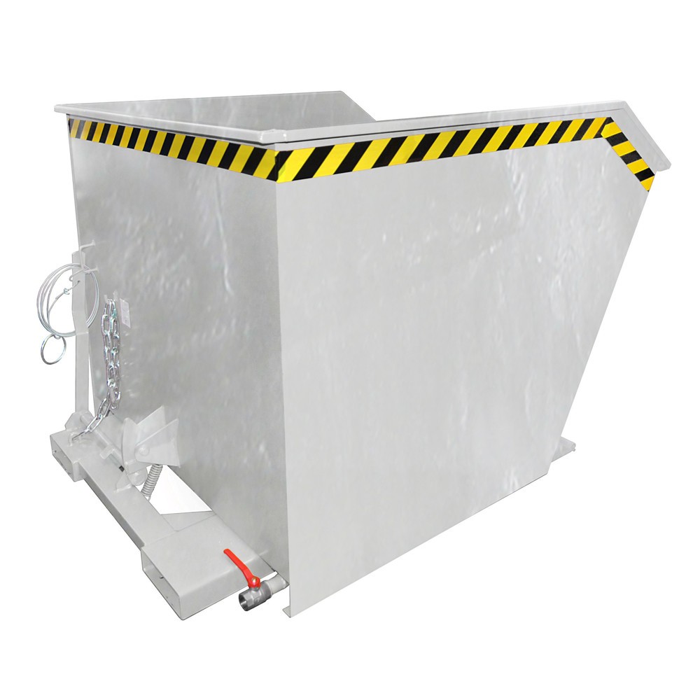Produktabbildung Nr. 1: Bauer® Späne-Kippbehälter, Zwischenboden aus Lochblech, verzinkt, TK 1.500 kg, Volumen 1 m³