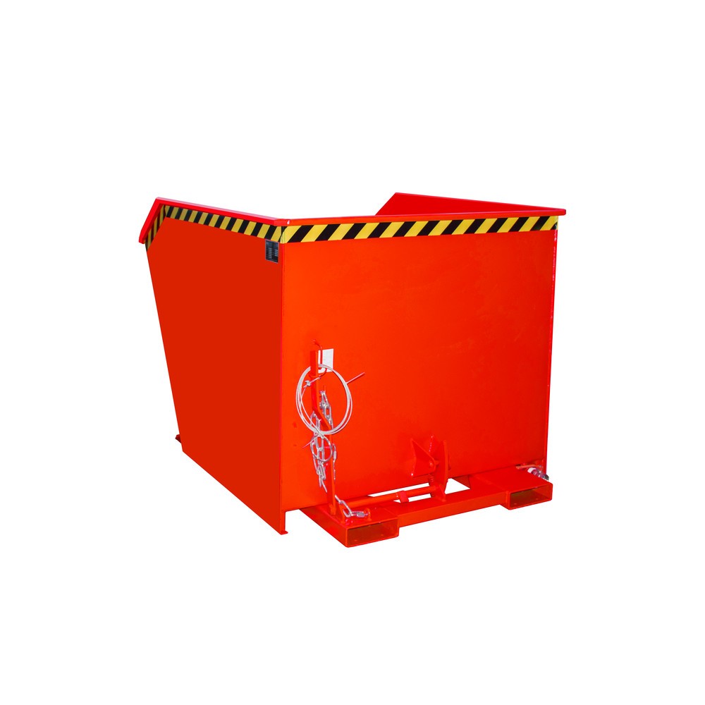 Produktabbildung Nr. 1: Bauer® Späne-Kippbehälter, Zwischenboden aus Lochblech, lackiert, Volumen 1,5 m³, RAL 3000 feuerrot