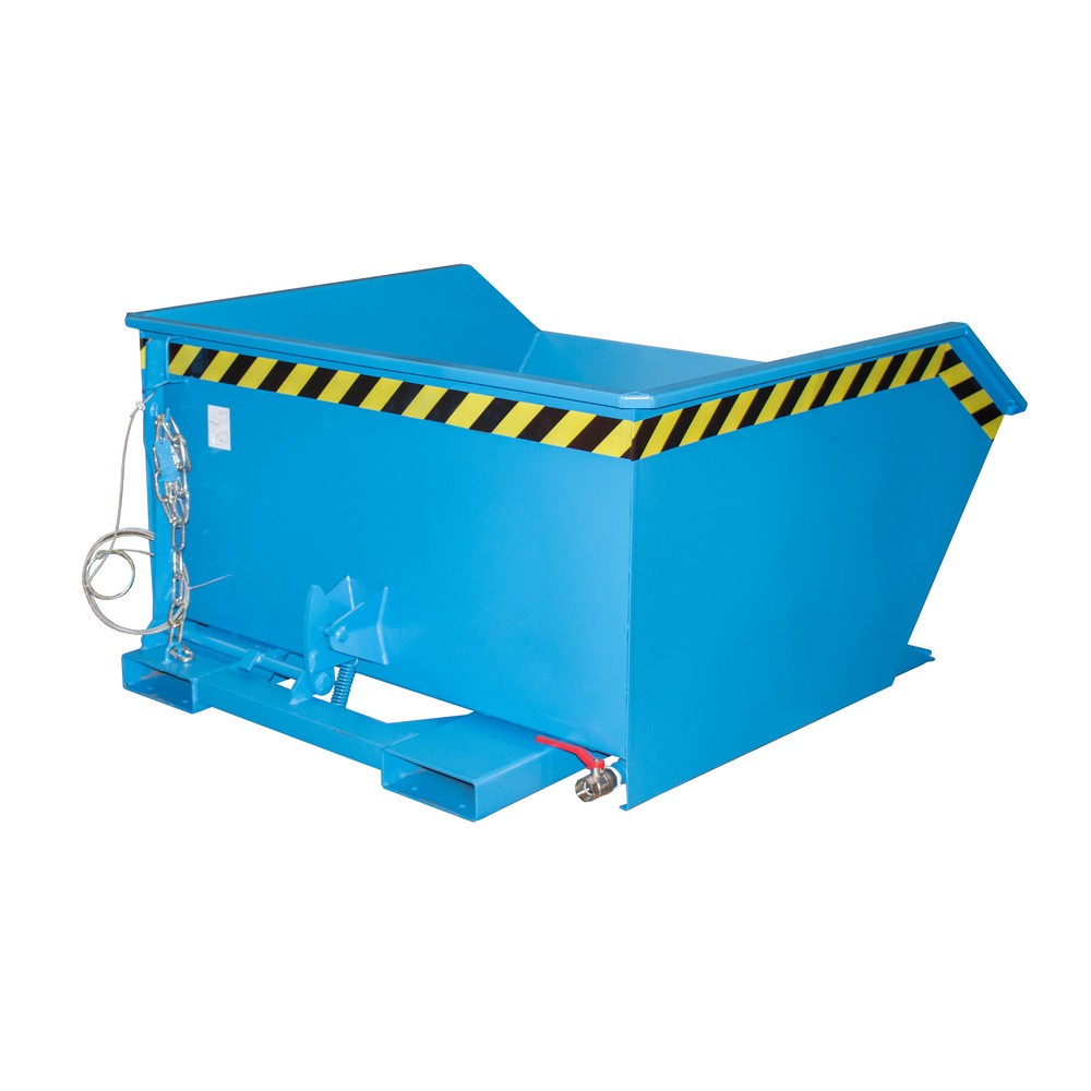 Produktabbildung Nr. 1: Bauer® Späne-Kippbehälter, Zwischenboden aus Lochblech, lackiert, Volumen 0,75 m³, RAL 5012 lichtblau
