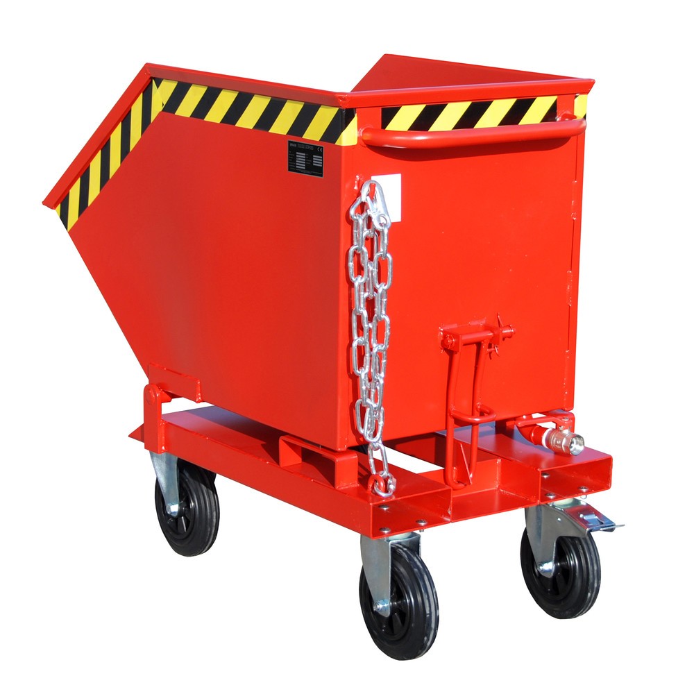 Produktabbildung Nr. 1: Bauer® Späne-Kippmulde, kastenförmige Mulde, lackiert, Volumen 0,25 m³, RAL 3000 feuerrot