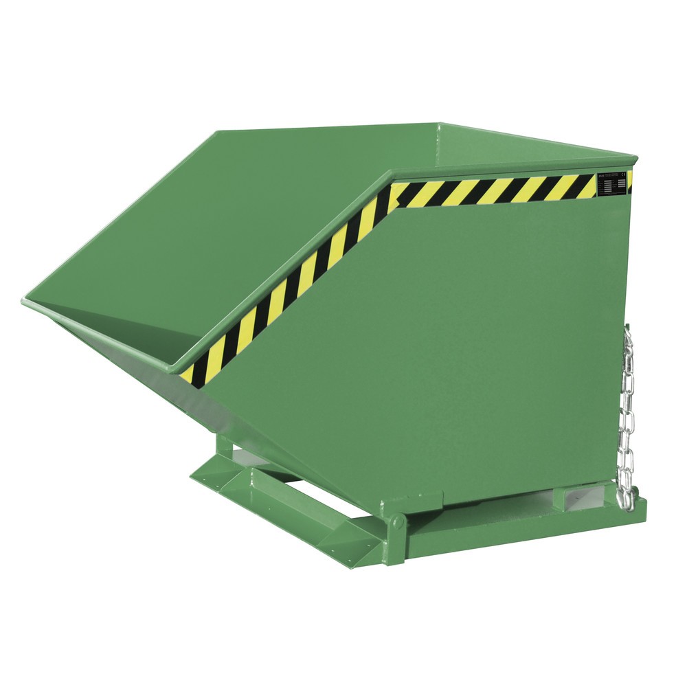 Produktabbildung Nr. 1: Bauer® Späne-Kippmulde, kastenförmige Mulde, lackiert, Volumen 0,8 m³, RAL 6011 resedagrün