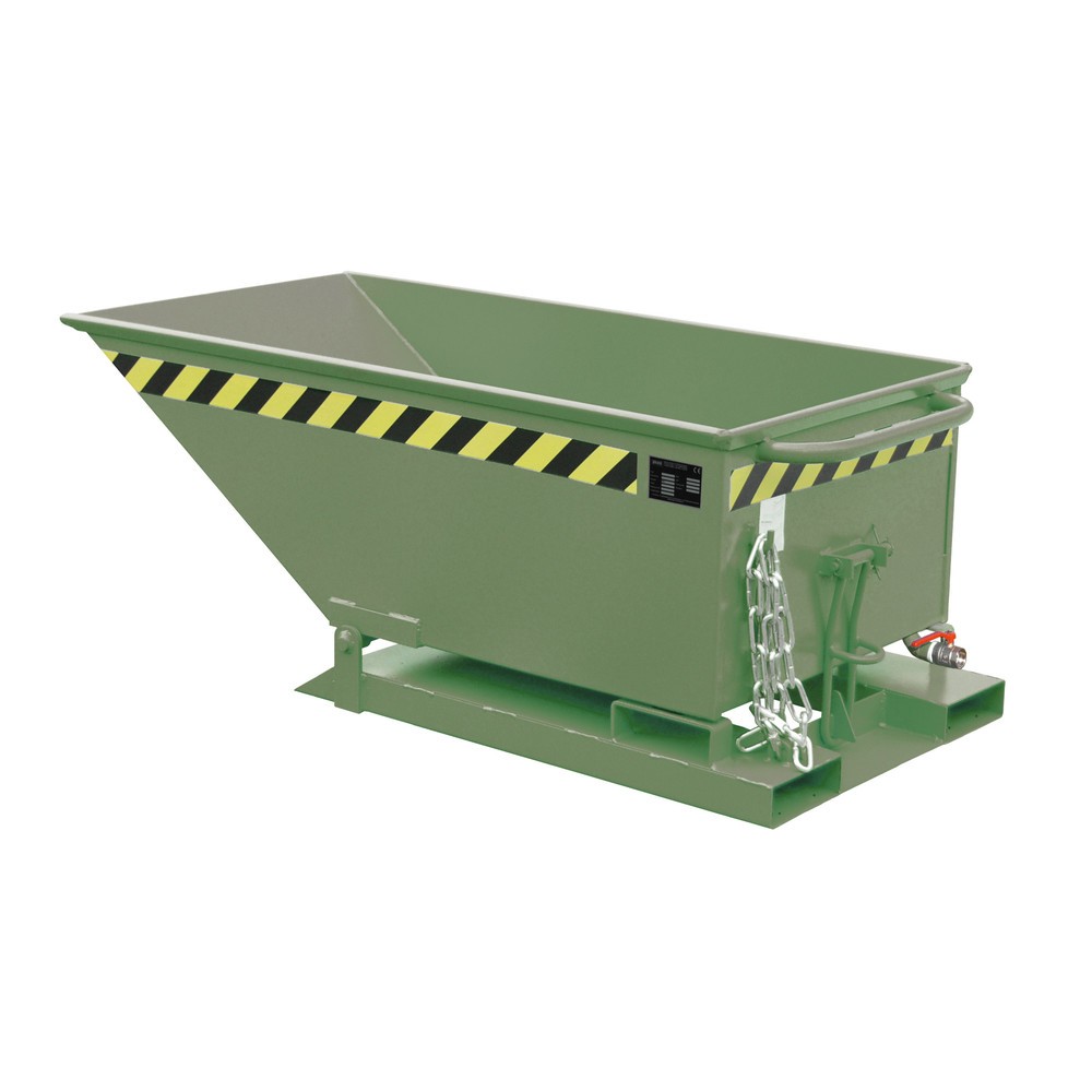 Produktabbildung Nr. 1: Bauer® Späne-Kippmulde, niedrige Mulde, lackiert, Volumen 0,25 m³, RAL 6011 resedagrün