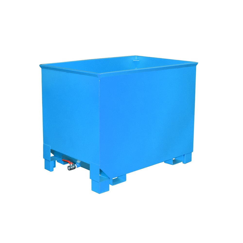 Produktabbildung: Bauer® Späne-Stapelbehälter für Routenzüge, lackiert, Volumen 0,8 m³, RAL 5012 lichtblau
