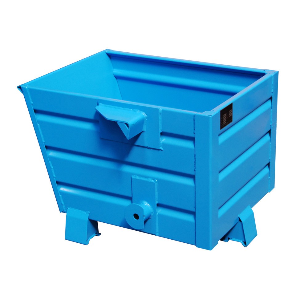Produktabbildung: Bauer® Stapelbarer Kippbehälter, lackiert, Volumen 0,3 m³, RAL 5012 lichtblau