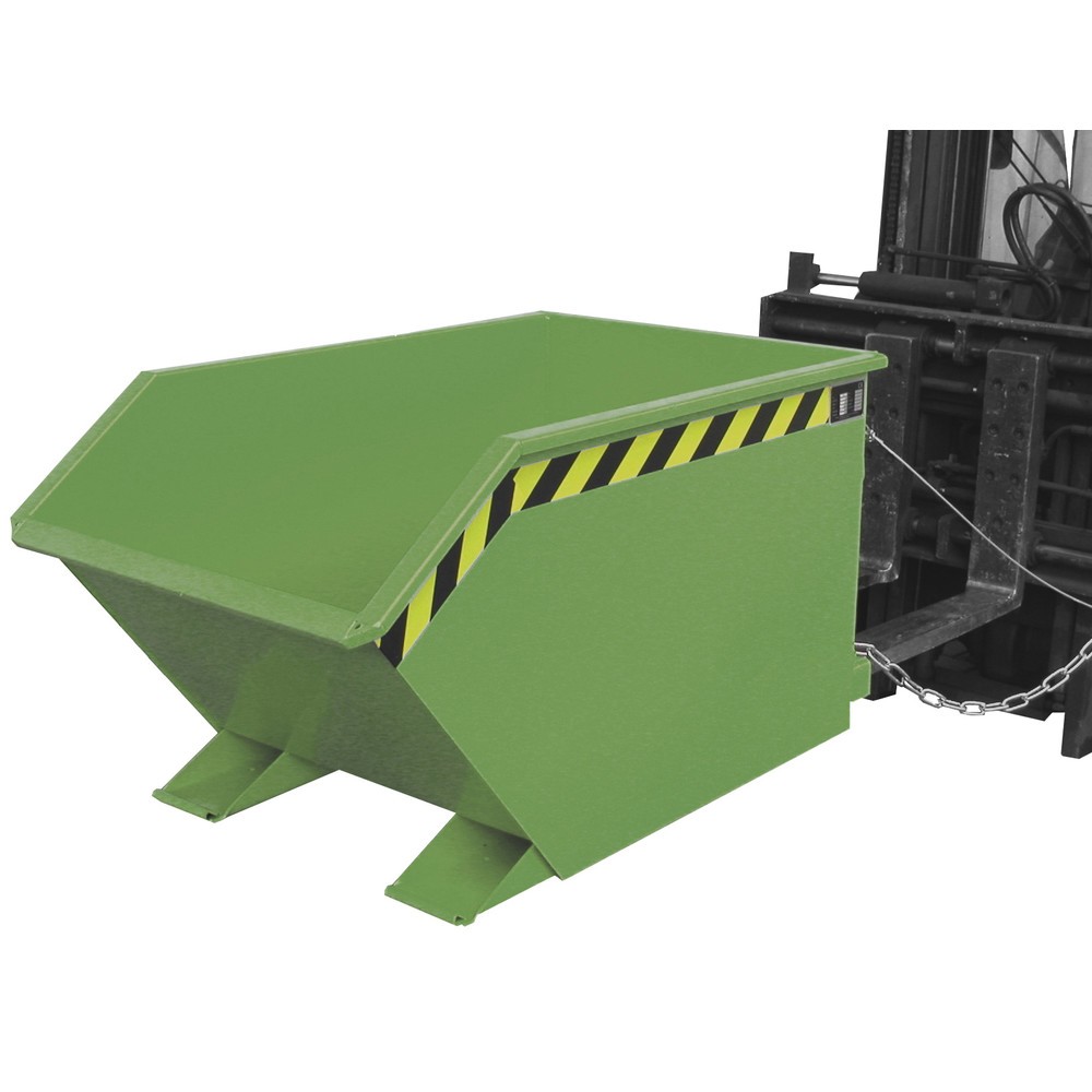 Produktabbildung Nr. 1: Bauer® Späne-Kippbehälter, Zwischenboden aus Lochblech, lackiert, Volumen 0,5 m³, RAL 6011 resedagrün