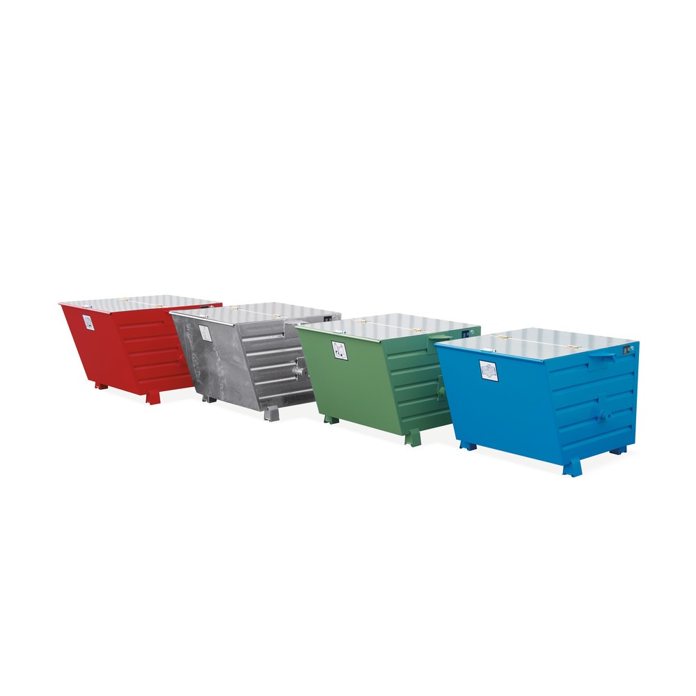 Produktabbildung Nr. 2: Bauer® Stapelbarer Kippbehälter, lackiert, Volumen 0,9 m³, RAL 6011 resedagrün