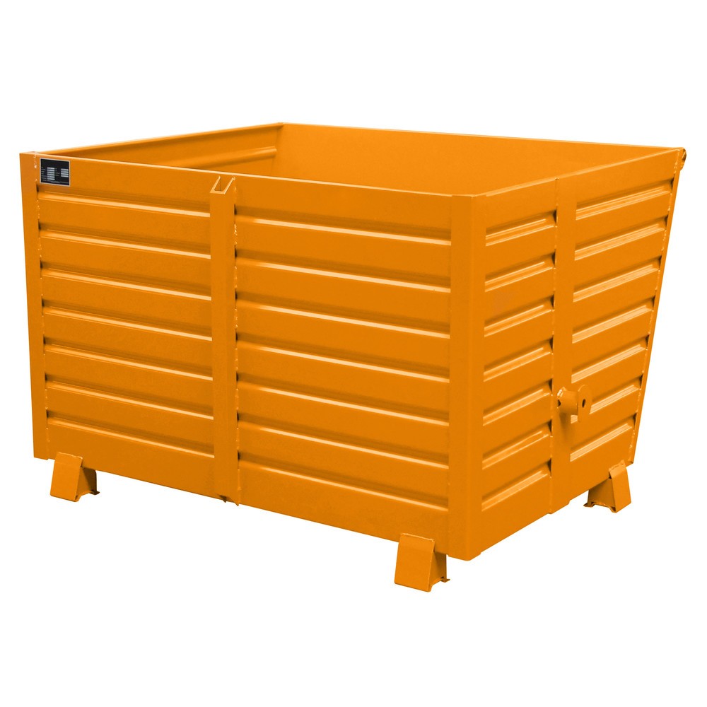Produktabbildung Nr. 1: Bauer® Stapelbarer Kippbehälter, lackiert, Volumen 1,5 m³, RAL 2000 gelborange