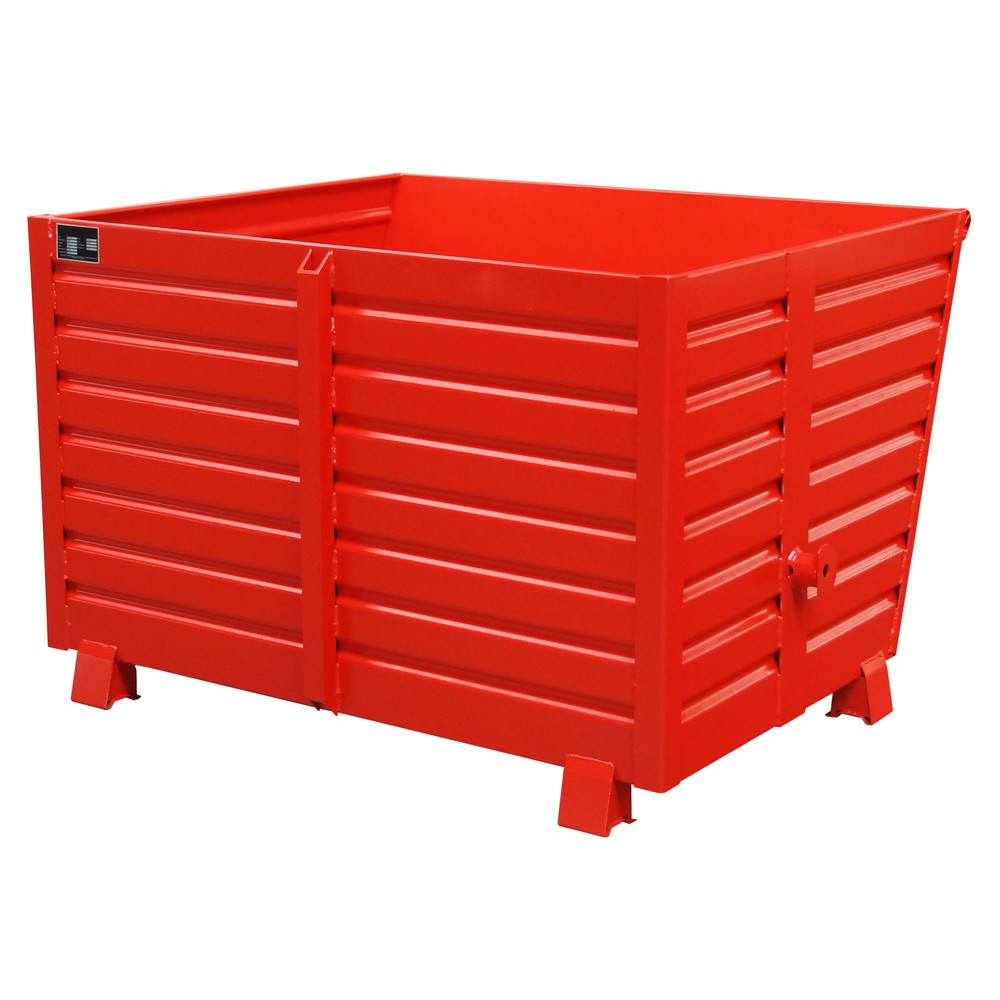 Produktabbildung Nr. 1: Bauer® Stapelbarer Kippbehälter, lackiert, Volumen 1,5 m³, RAL 3000 feuerrot