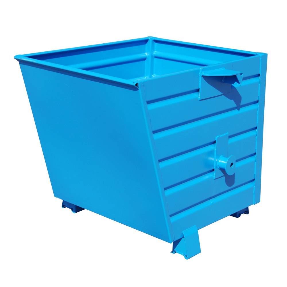 Produktabbildung: Bauer® Stapelbarer Kippbehälter, lackiert, Volumen 0,55 m³, RAL 5012 lichtblau