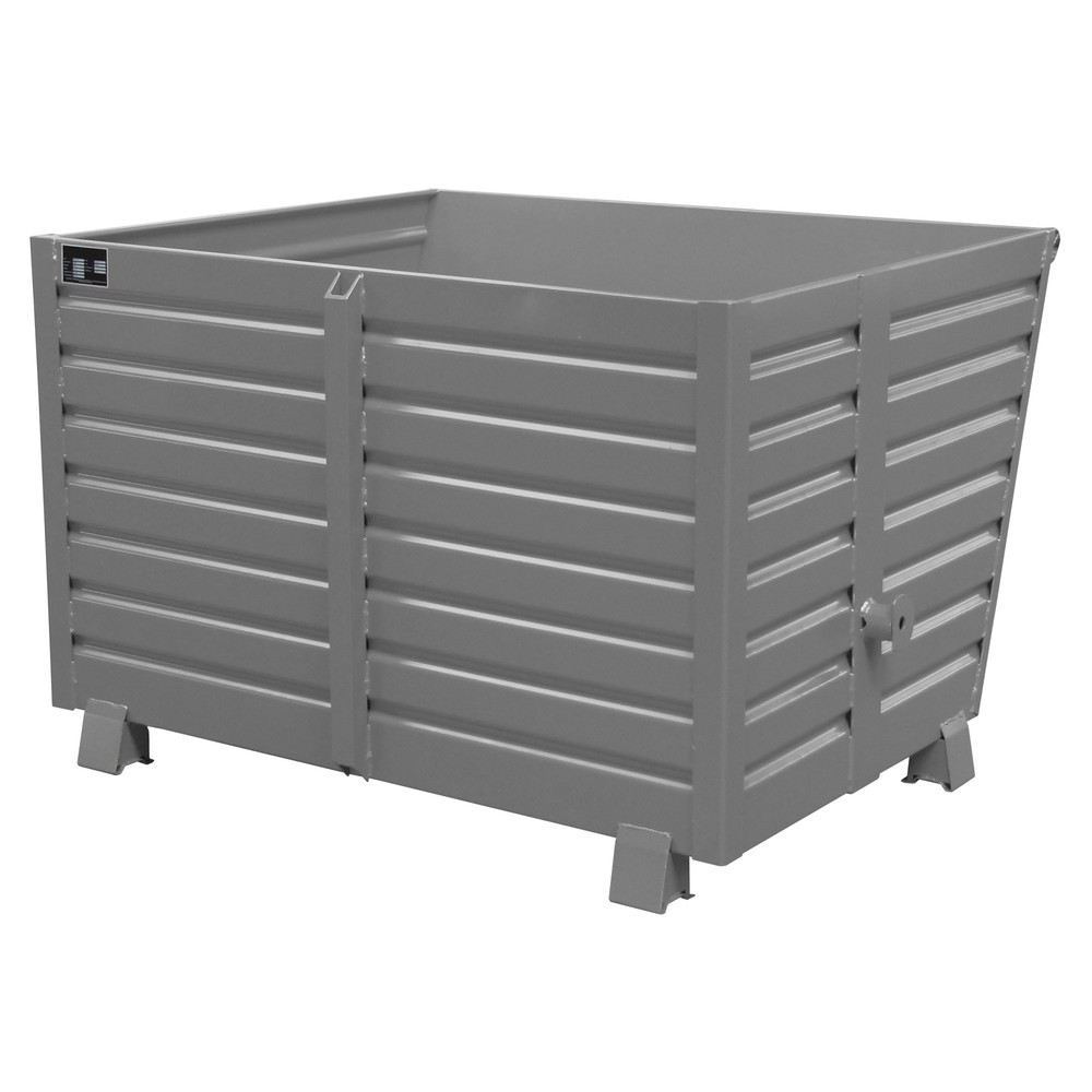 Produktabbildung Nr. 1: Bauer® Stapelbarer Kippbehälter, lackiert, Volumen 1,5 m³, RAL 7005 mausgrau