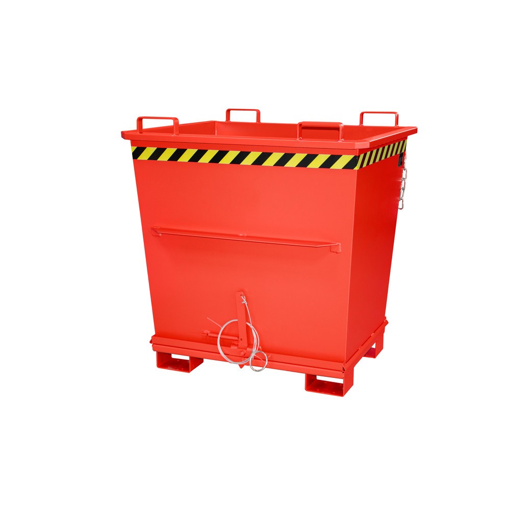 Produktabbildung Nr. 1: Bauer® Stapelbarer Klappbodenbehälter, lackiert, Volumen 1 m³, RAL 3000 feuerrot