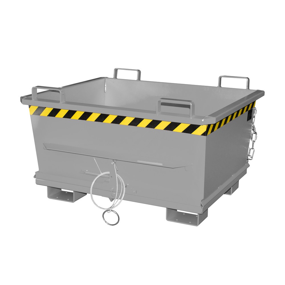 Produktabbildung Nr. 1: Bauer® Stapelbarer Klappbodenbehälter, lackiert, Volumen 0,5 m³, RAL 7005 mausgrau