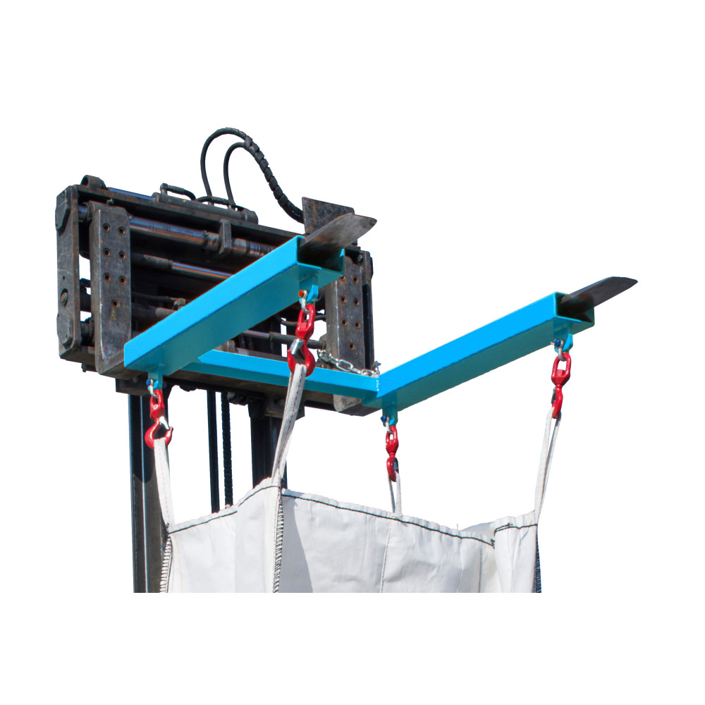 Produktabbildung Nr. 2: Bauer® Traverse de levage pour Big-Bag, spécial chariot avec 4 crochets à émerillon, capacité de charge 1 250 kg, peinte, RAL 5012 bleu