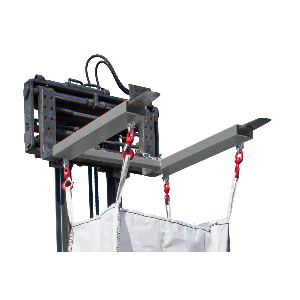 Produktabbildung Nr. 2: Bauer® Traverse de levage pour Big-Bag, spécial chariot avec 4 crochets à émerillon, capacité de charge 1 250 kg, peinte, RAL 7005 gris souris