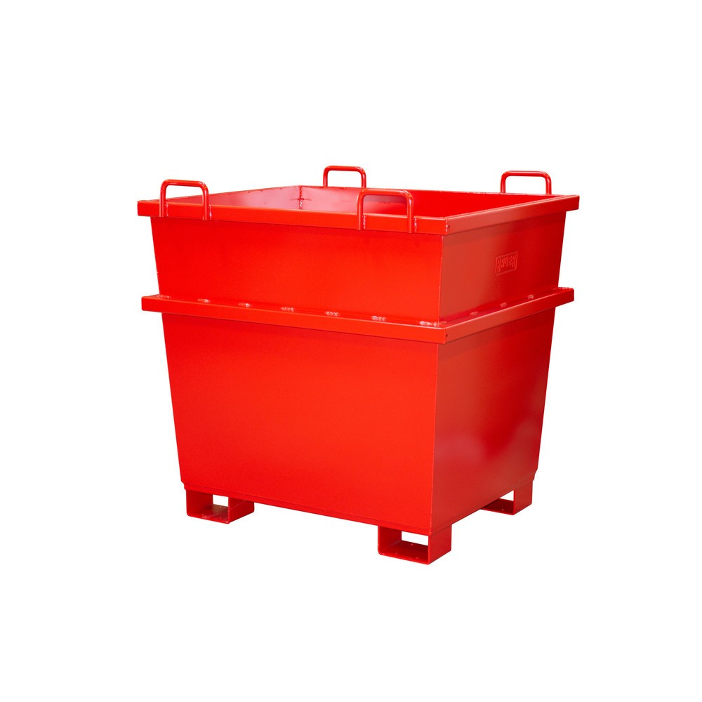 Produktabbildung: Bauer® Universal-Container Typ UC, Volumen 1 m³, RAL 3000 feuerrot
