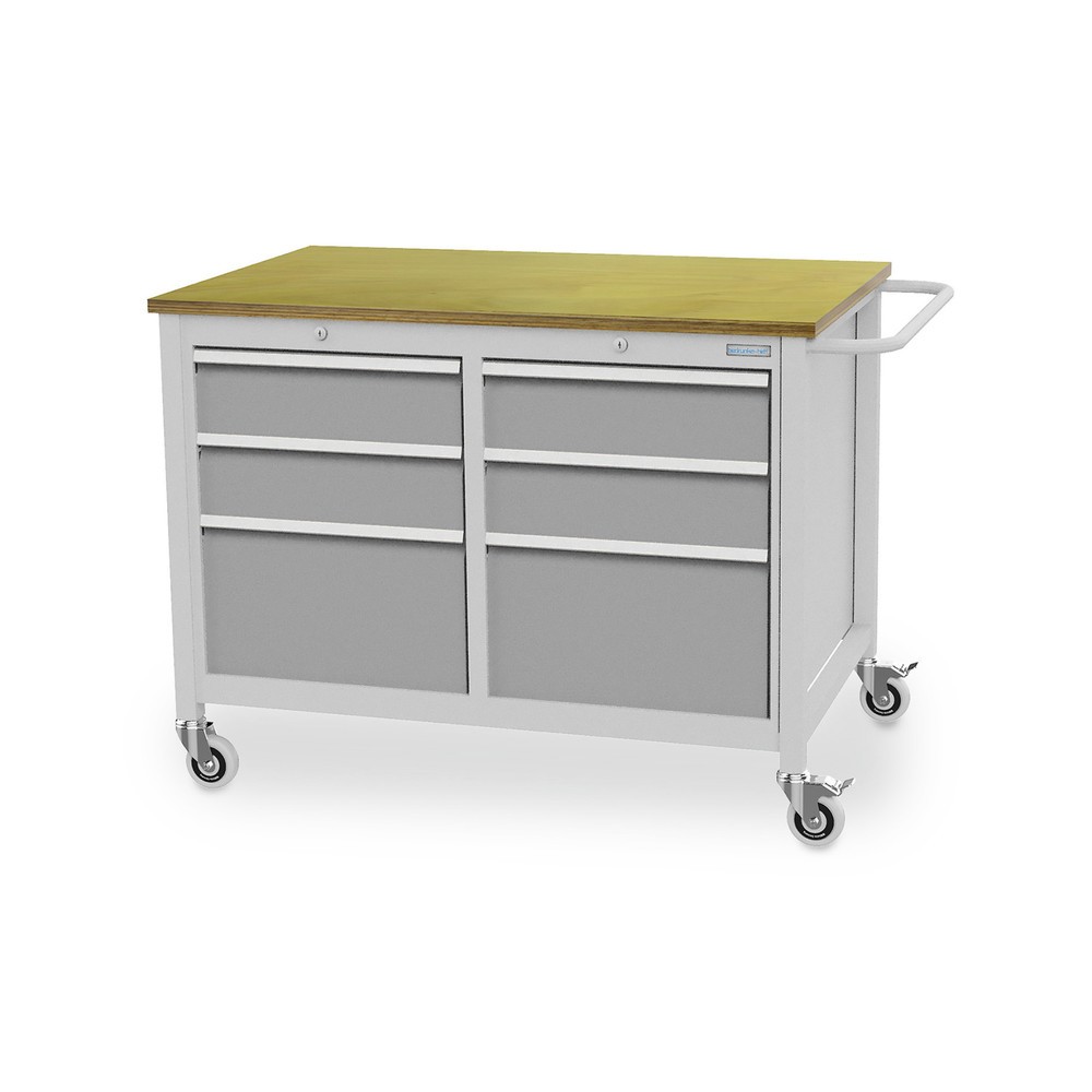 Produktabbildung Nr. 1: Bedrunka+Hirth Mobile Werkbank, 6 Schubladen, weissaluminium