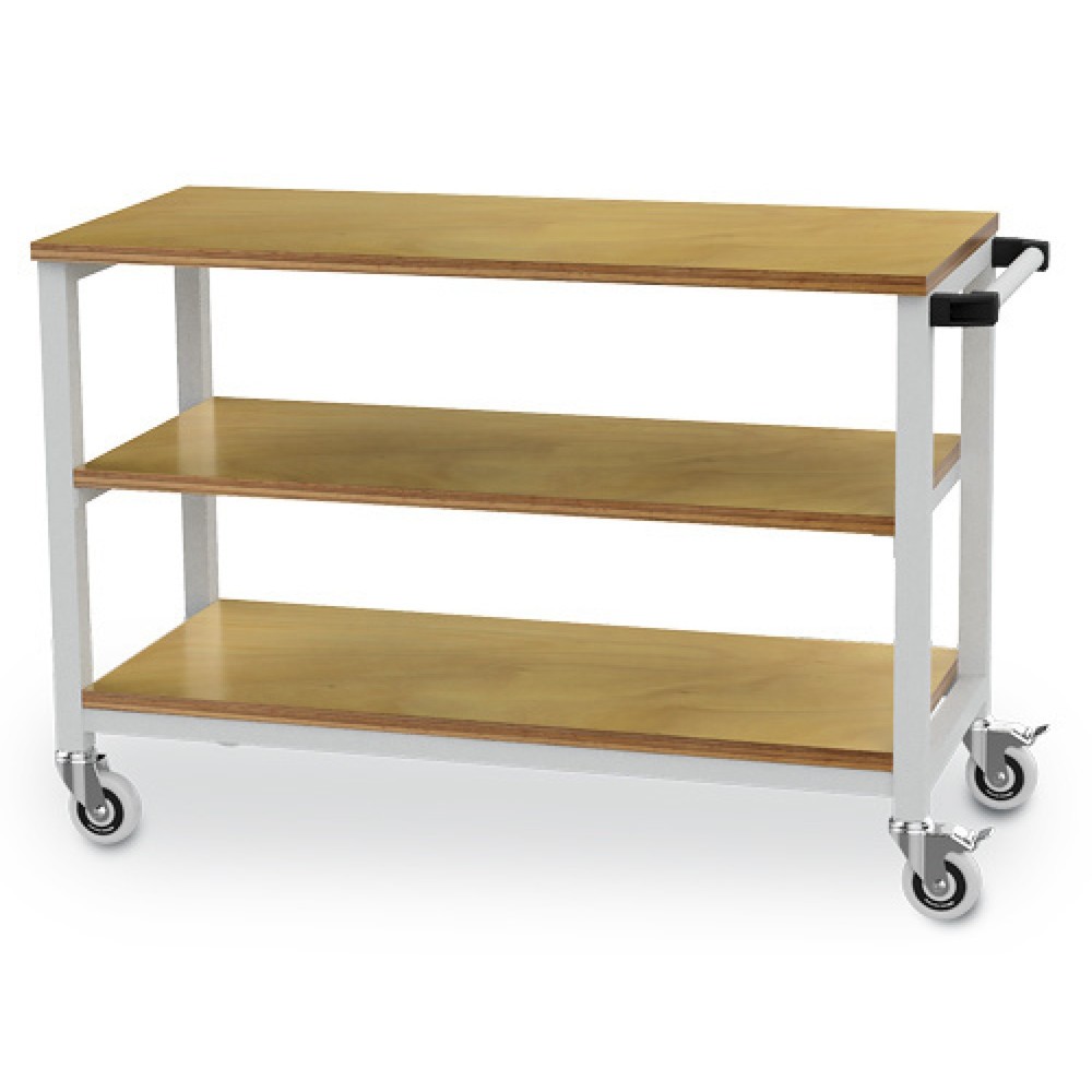 Produktabbildung: Bedrunka+Hirth Mobile Werkbank R 18-16, HxBxT 880 x 1.200 x 540 mm, lichtgrau, 2 Fachböden