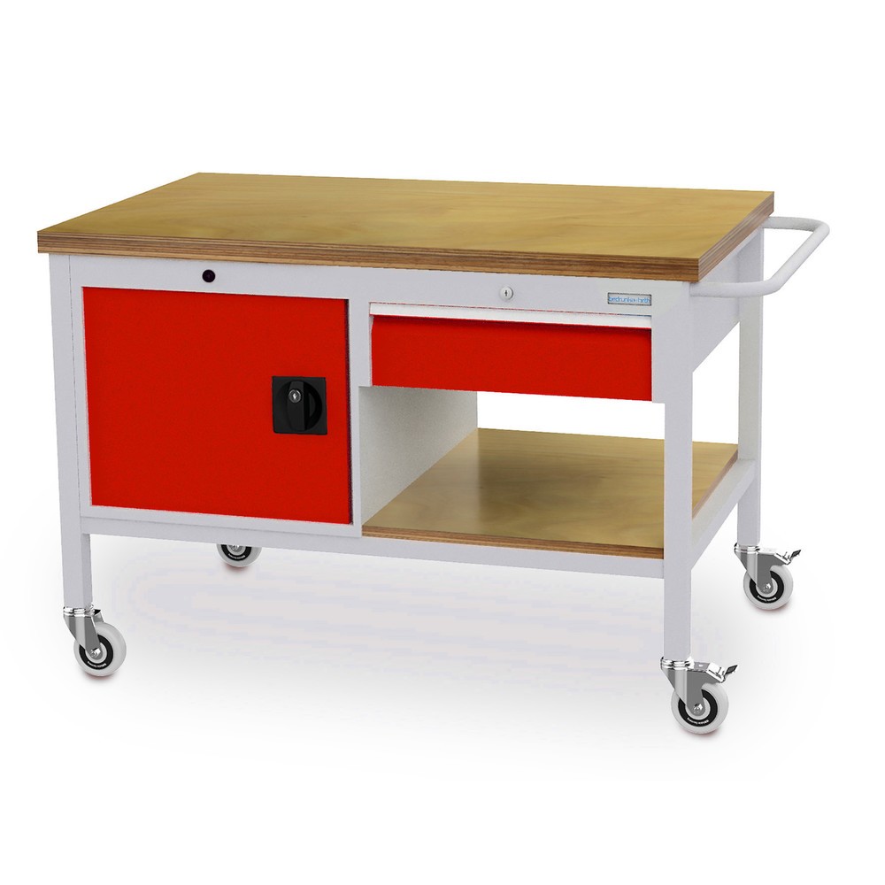 Produktabbildung Nr. 1: Bedrunka+Hirth Mobile Werkbank, Schrank, 1 Schublade, verkehrsrot