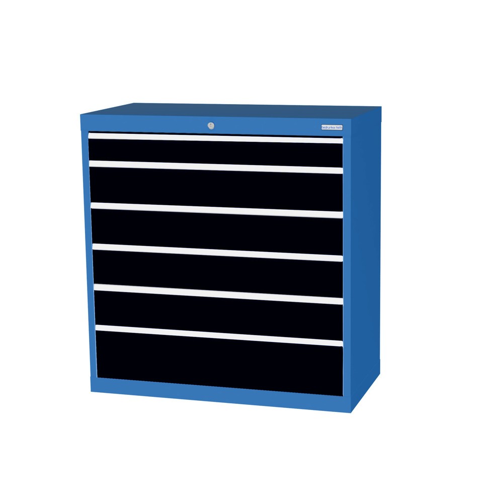 Produktabbildung: Bedrunka+Hirth Schubladenschrank Profi, Schubladen 1x100 + 4x150 + 1x200 mm, HxBxT 1.019 x 980 x 500 mm, lichtblau/anthrazitgrau