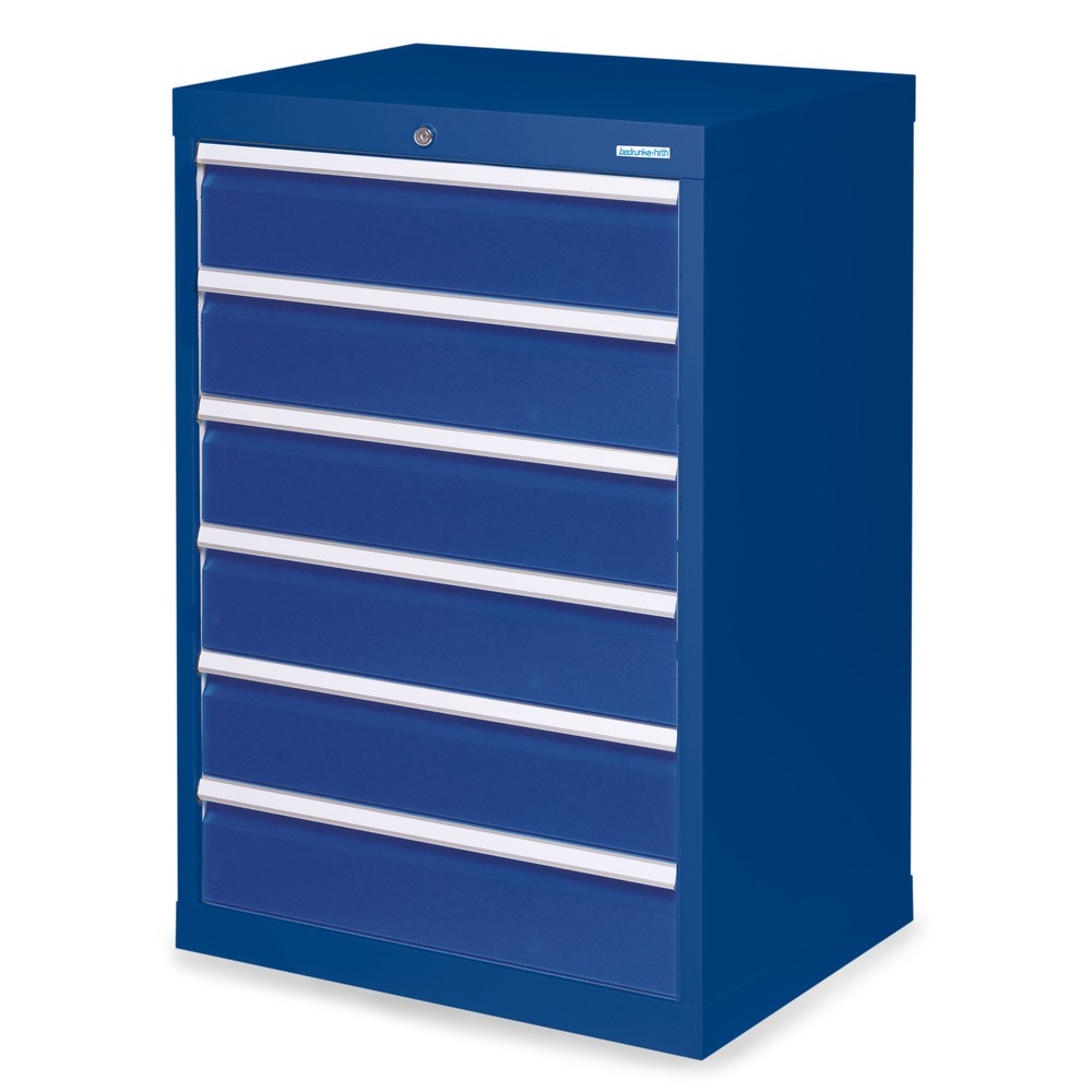 Produktabbildung: Bedrunka+Hirth Schubladenschrank Profi, Schubladen 6x150 mm, HxBxT 1.019 x 680 x 500 mm, enzianblau/enzianblau