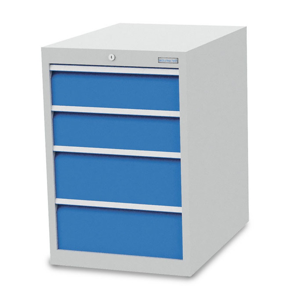 Produktabbildung: Bedrunka+Hirth Schubladenschrank R 18-24, HxBxT 819 x 555 x 736 mm, lichtgrau, lichtblau, 4 Schubladen 2x150 + 2x200 mm