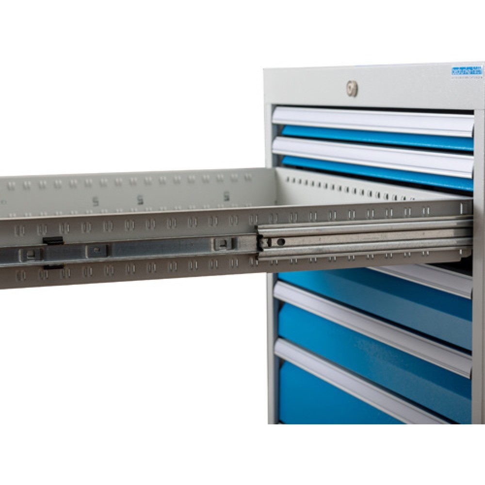 Produktabbildung Nr. 5: Bedrunka+Hirth Kastenwerkbank R 18-24, HxBxT 859 x 1.500 x 750 mm, lichtgrau, lichtblau, 4 Schubladen 4x150 mm, 1 Flügeltür 1x600 mm