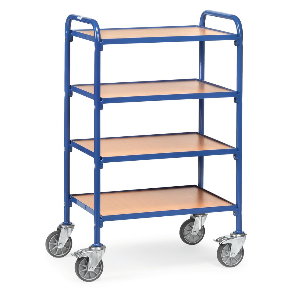Produktabbildung: Beistellwagen für fetra® Sichtlagerkästen, mit Bodenplatten à 630 x 470 mm