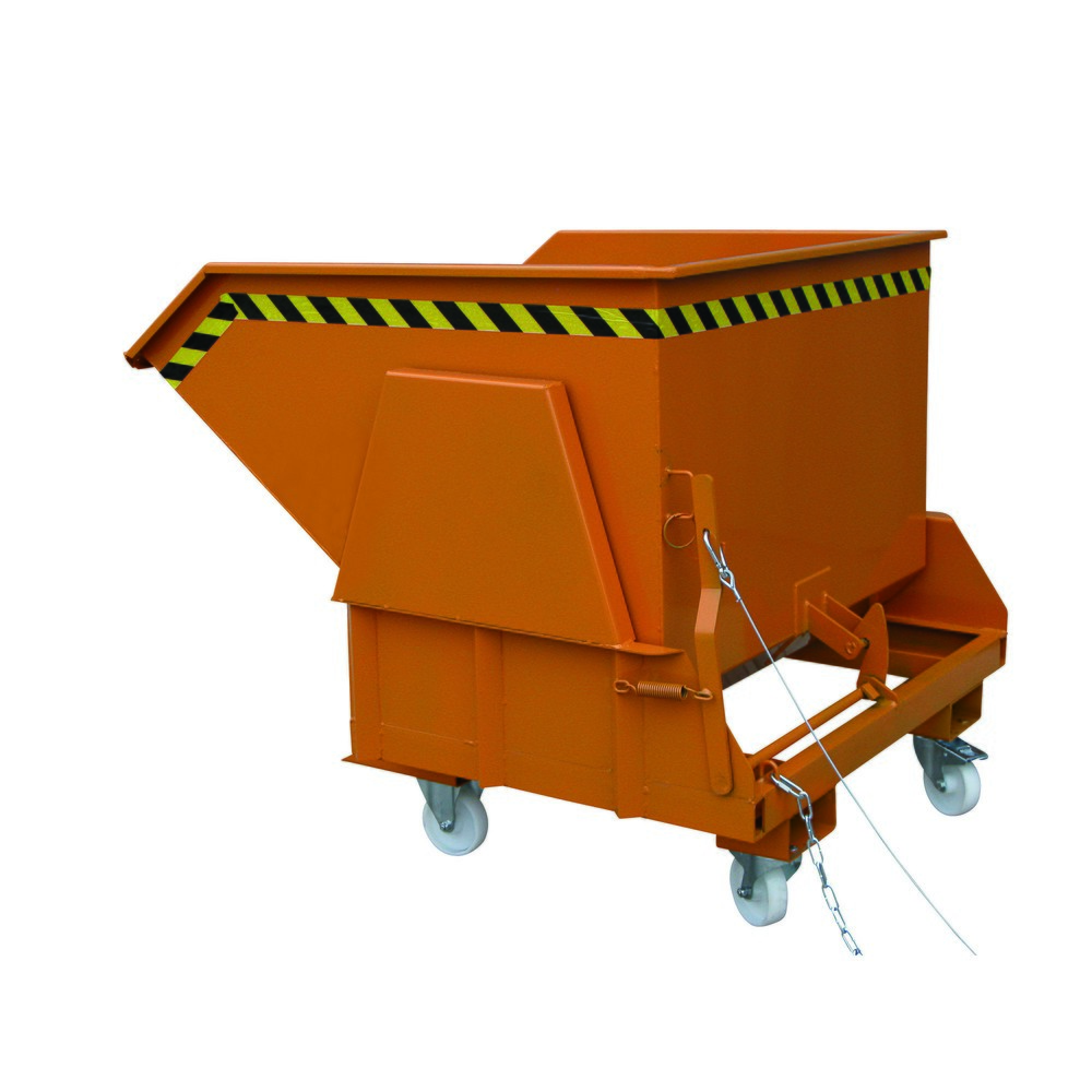 Produktabbildung Nr. 4: Benne basculante Eichinger® avec patins protégés, 1 000 kg, 400 litres, orangé pur