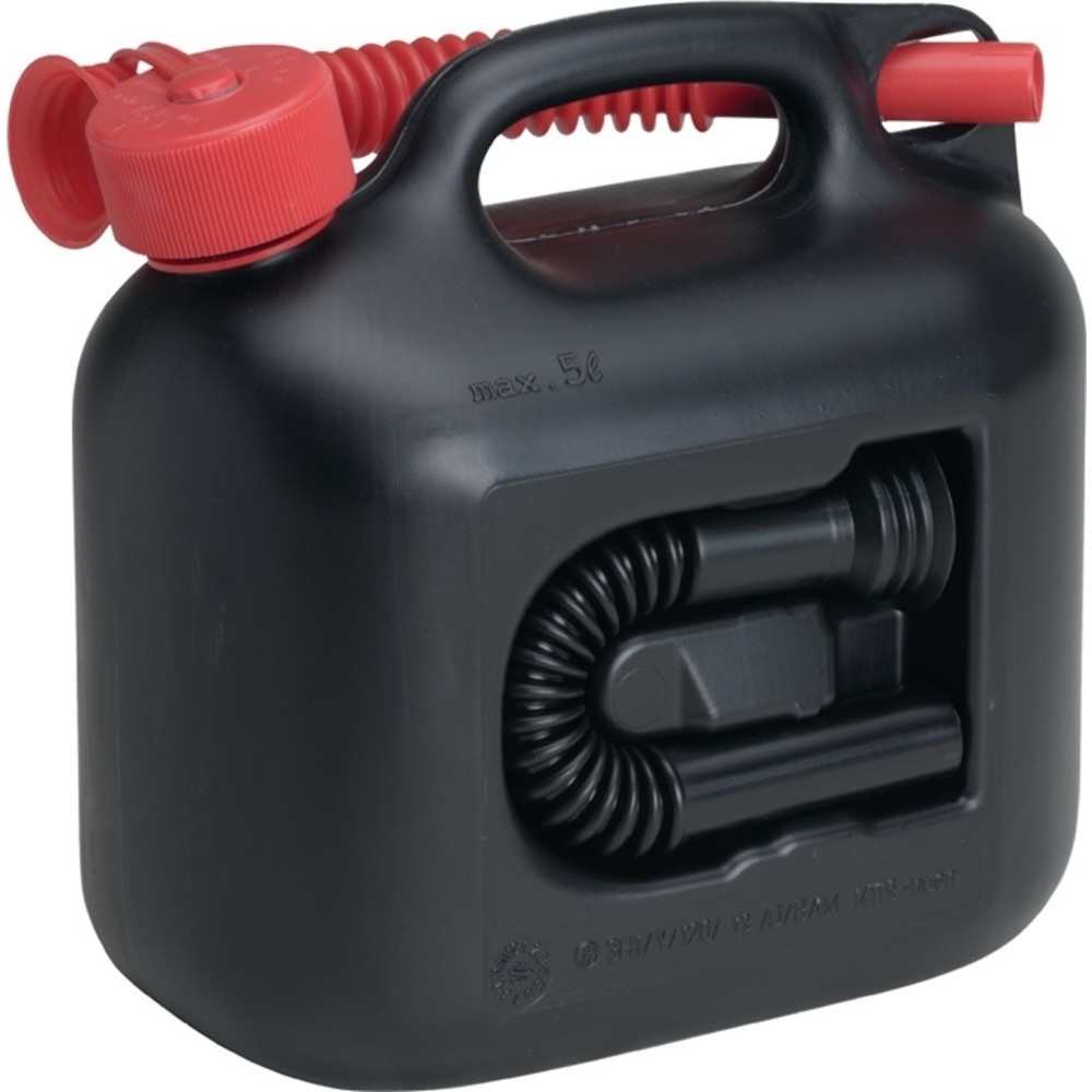 N° de l'image du produit 2 : Bidon pour carburant Premium contenu 5 l noir 2 tubes verseurs L265xl147xH247 mm
