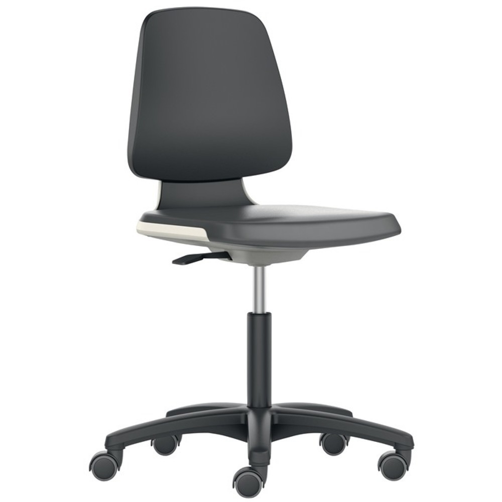 Produktabbildung: bimos  Arbeitsdrehstuhl Labsit, Supertec-Gewebe schwarz, Rollen Sitzschale anthrazit, 450-650 mm