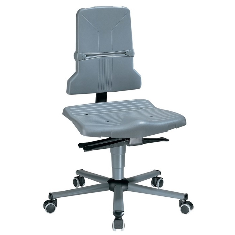 Produktabbildung Nr. 1: bimos  Arbeitsdrehstuhl Sintec B, Polypropylen grau, Rollen, 430-580 mm