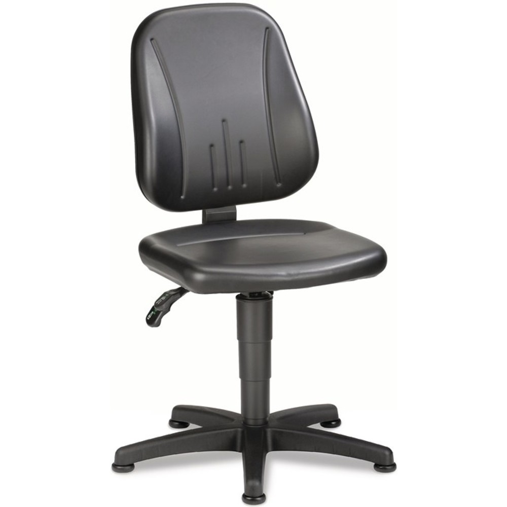 Produktabbildung: bimos Arbeitsdrehstuhl Unitec, Kunstlederpolster schwarz, Bodengleiter, 440-620 mm