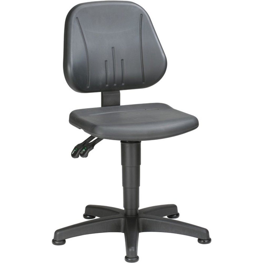 Produktabbildung: bimos Arbeitsdrehstuhl Unitec, Integralschaum schwarz, Bodengleiter, 440-620 mm