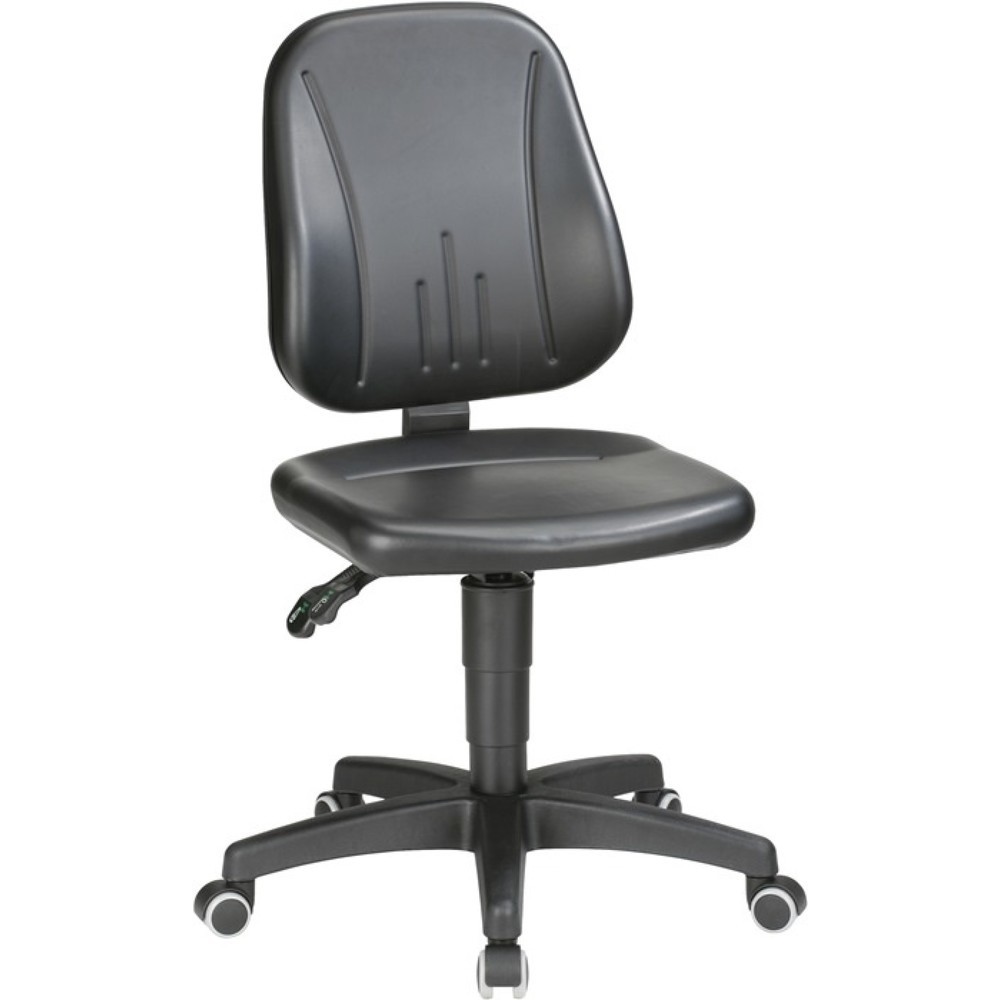 Produktabbildung: bimos Arbeitsdrehstuhl Unitec, Kunstlederpolster schwarz, Rollen, 440-620 mm