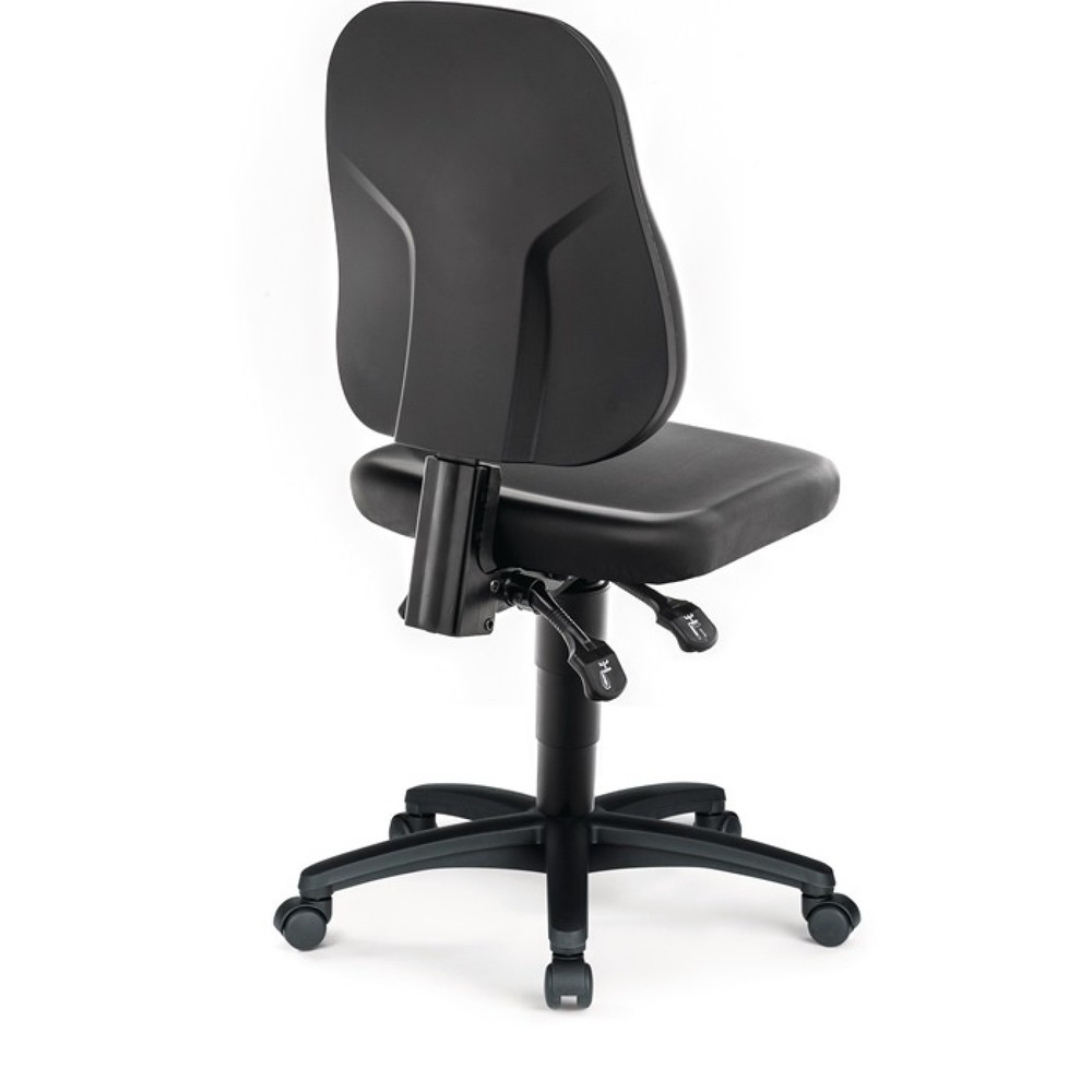 Produktabbildung Nr. 2: Chaise de travail pivotante bimos, rembourrage similicuir noir, roulettes, 450-620 mm