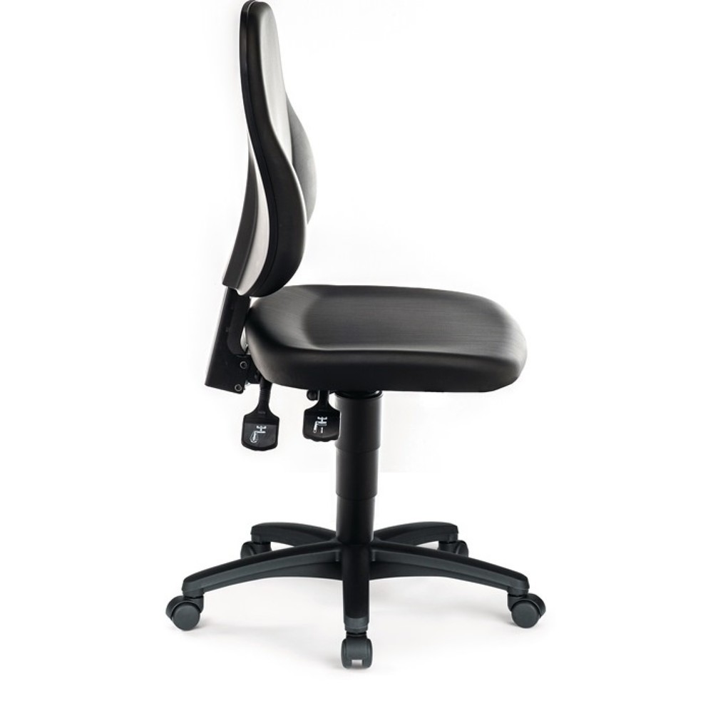 Produktabbildung Nr. 3: Chaise de travail pivotante bimos, rembourrage similicuir noir, roulettes, 450-620 mm