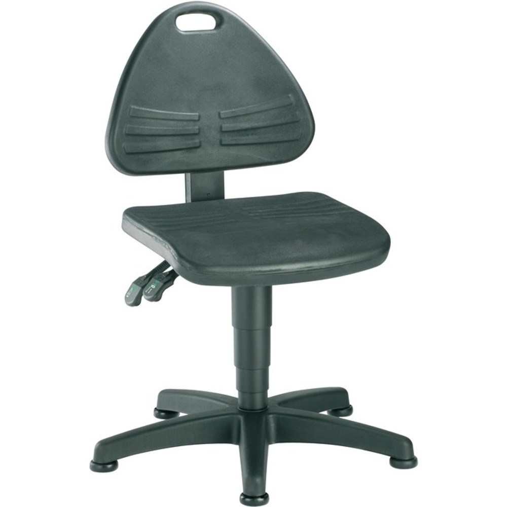 Illustration du produit: Chaise de travail pivotante bimos ISITEC, mousse intégrale noir, patins, 430-600 mm
