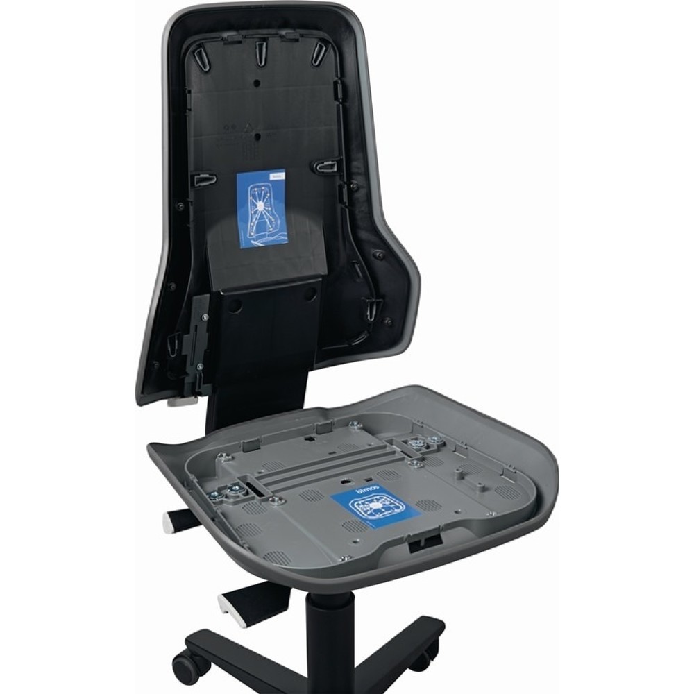 Produktabbildung Nr. 5: Chaise de travail pivotante bimos Neon, sans élément de rembourrage gris, roulettes, 450-620 mm contact permanent