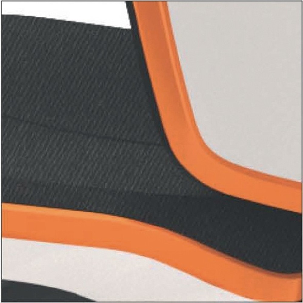 Produktabbildung Nr. 3: Chaise de travail pivotante bimos Neon, sans élément de rembourrage orange, roulettes, 450-620 mm système synchrone