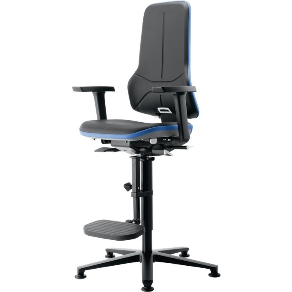 Illustration du produit: Chaise de travail pivotante bimos Neon, sans élément de rembourrage gris, patins + aide à la montée, système synchrone système synchrone