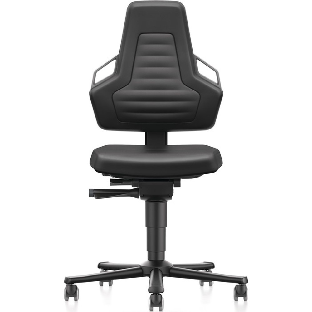 Produktabbildung Nr. 3: Chaise de travail pivotante bimos Nexxit, tissu Supertec noir, roulettes, couleur de la poignée gris 450-600 mm