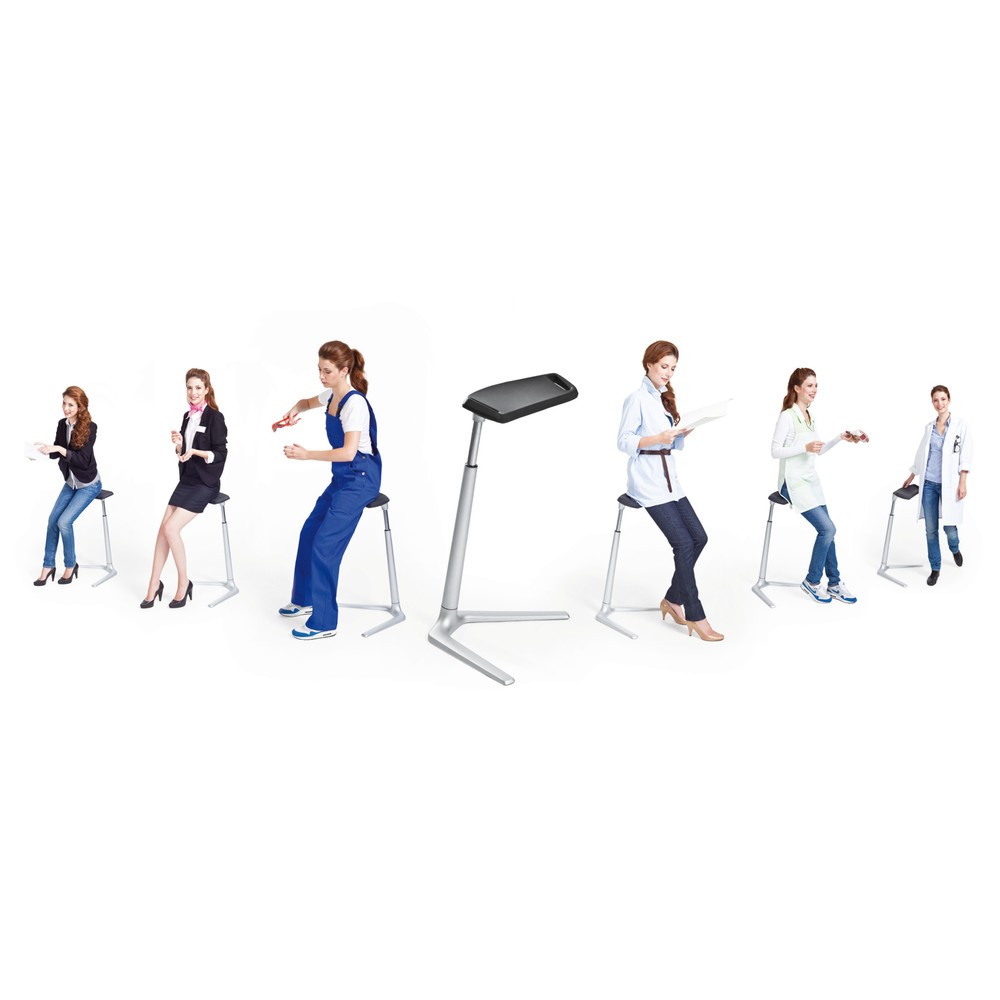 Produktabbildung Nr. 9: Assis-debout bimos, hauteur d'assise réglable 620-850 mm, mousse intégrale, aluminium argenté
