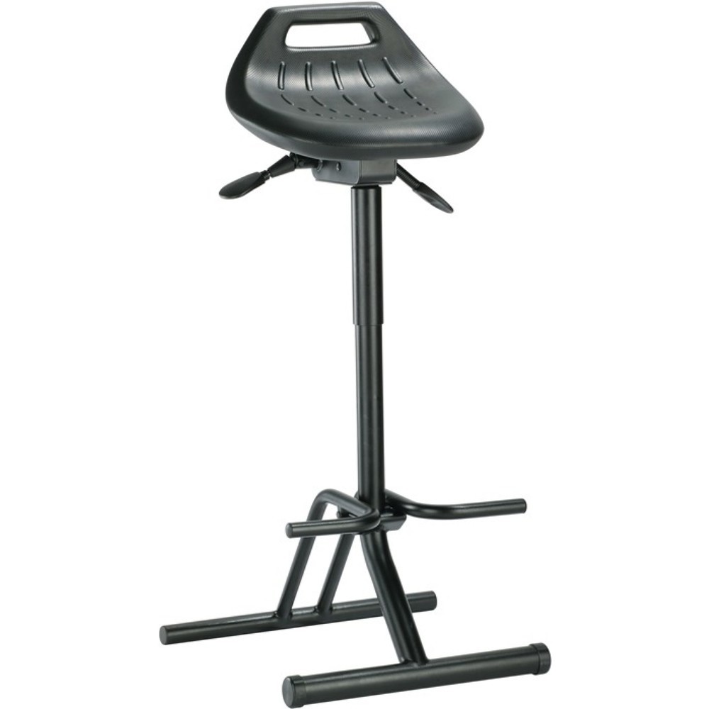 Illustration du produit: Assis-debout bimos, hauteur d'assise réglable 640-840 mm, mousse intégrale, tube d'acier noir pliable
