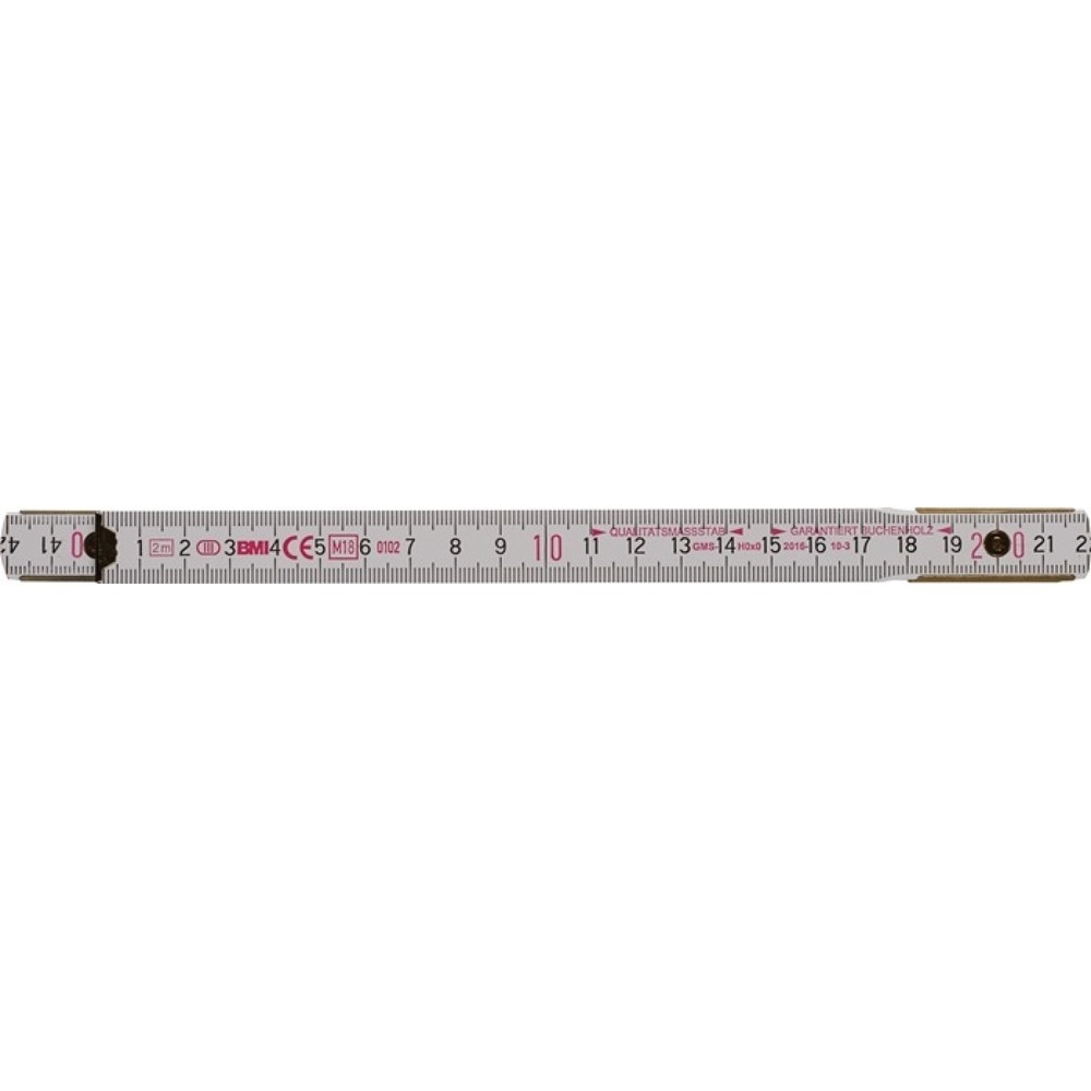 Produktabbildung Nr. 2: BMI Gliedermassstab 9042, mm/cm EG III, Länge 2 m Breite 16 mm, Buche weiss