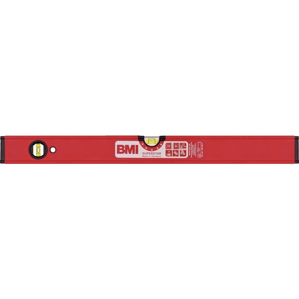 Produktabbildung: BMI Wasserwaage SUPERSTAR, Aluminium rot, 40 cm, ± 0,5 mm/m