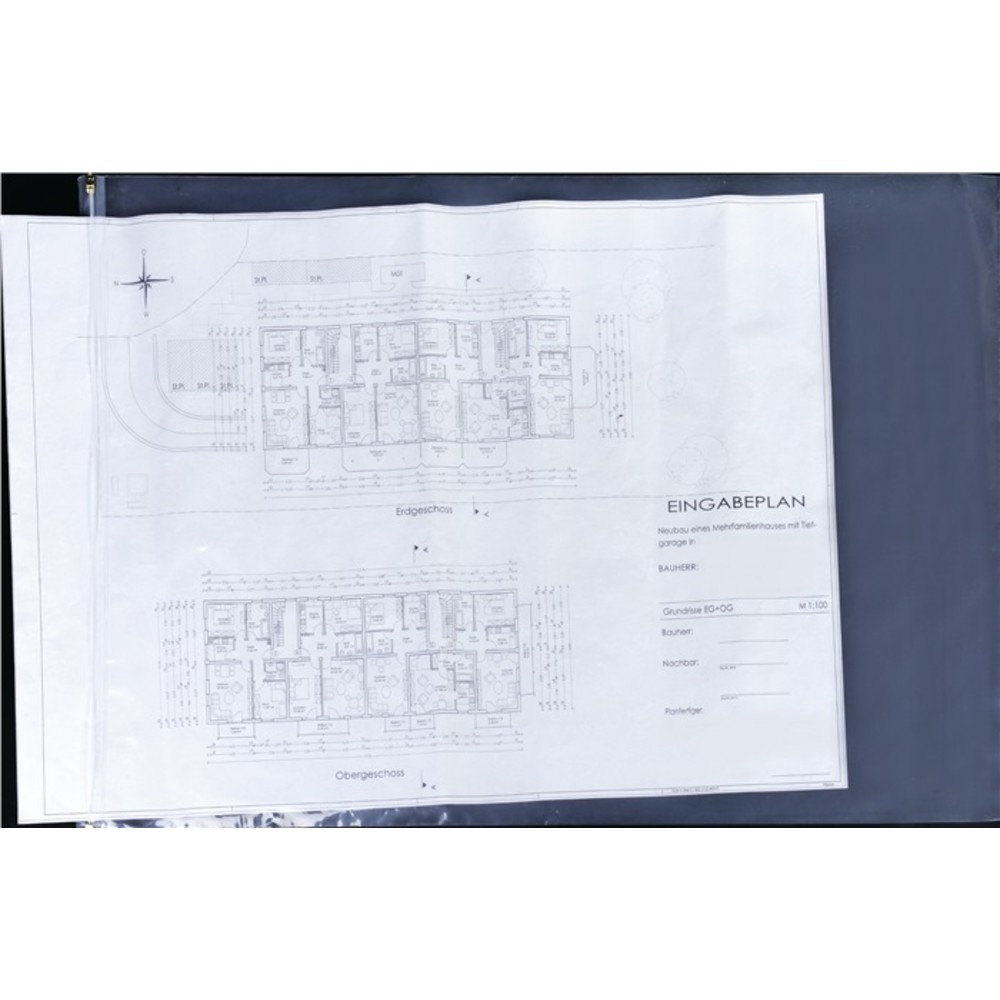 Produktabbildung Nr. 2: BÖCK Planschutztasche 320x440mm Gleitverschluss 2-s.transp