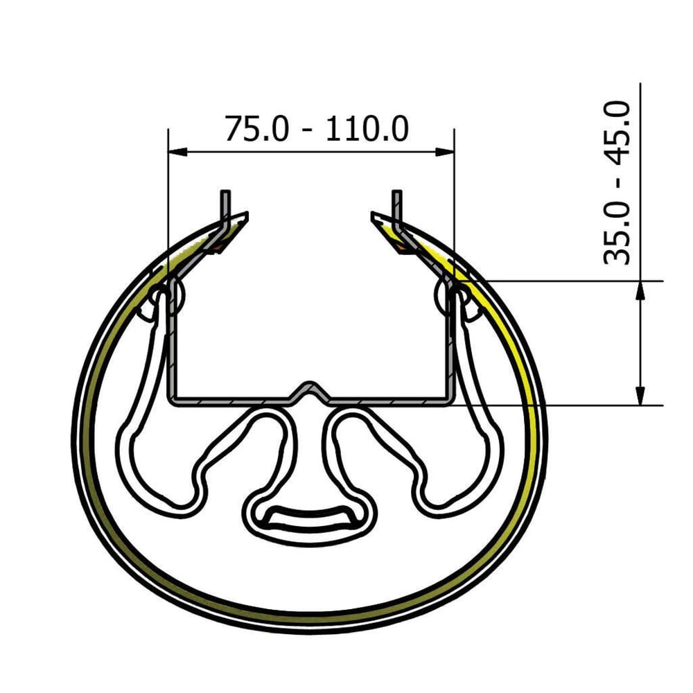 Produktabbildung Nr. 6: BOPLAN® Anfahrschutz für Regale RackBull L, aus Kunststoff, Innenmass HxBxT 600 x 75-120 x 35-60 mm
