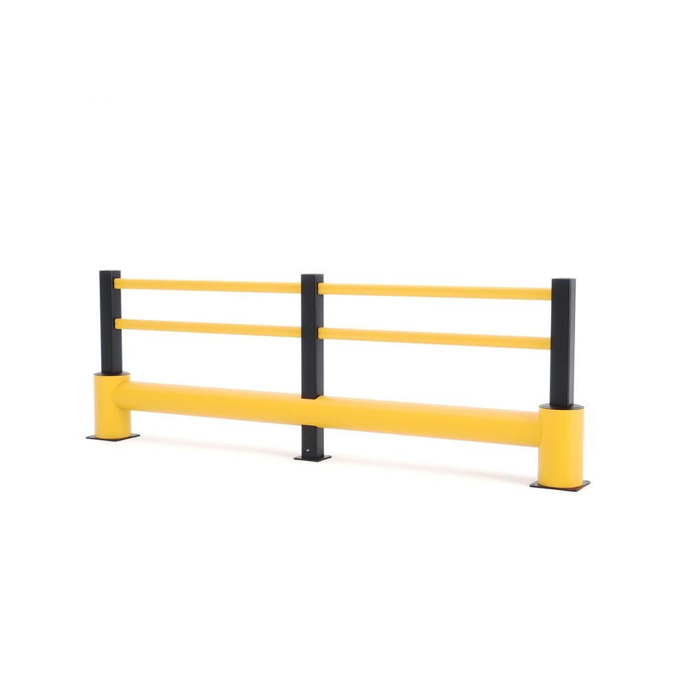 Illustration du produit: BOPLAN® Garde-corps pare-chocs TB 400 Plus, 2 traverses jaunes, 3 poteaux noirs, 3,45 m