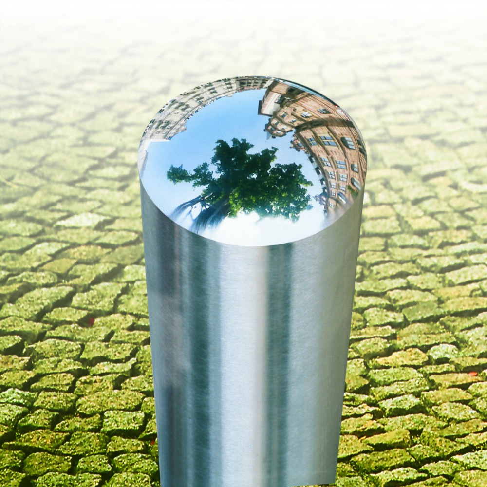 Produktabbildung Nr. 2: Borne CITY MORAVIA BERLIN, tube rond Ø 76 mm, à bétonner, douille de sol incluse, amovible, fermeture triangulaire