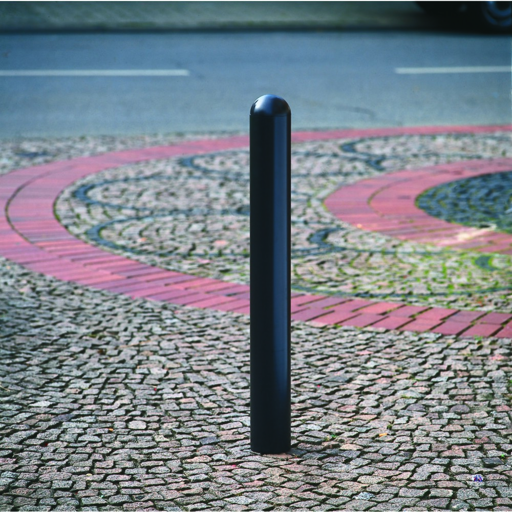 Illustration du produit: Borne MORAVIA CITY WIEN, tube rond Ø 108 mm, à bétonner, douille de sol incluse, amovible, sans œillet pour chaîne